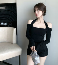 画像をギャラリービューアに読み込む, ホルターネック無地セクシーTシャツトップス