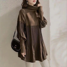画像をギャラリービューアに読み込む, 2COLORS秋冬無地着痩せゆるリラックスランタンスリーブワンピース