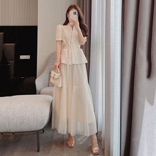 画像をギャラリービューアに読み込む, ブレザーカーディガン&メッシュプリーツスカートセットアップ