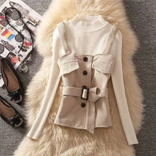 画像をギャラリービューアに読み込む, 無袖ベストアウター&無地ニットセータートップス&無地コーデしやすいスカートセットアップ