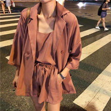 画像をギャラリービューアに読み込む, カーディガン&キャミソール&ショートパンツ3点セットアップ