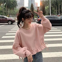 画像をギャラリービューアに読み込む, INS流行大人可愛いファッション無地長袖合わせやすいゆったりパーカートップス