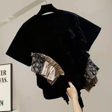 画像をギャラリービューアに読み込む, 不規則フリル裾切り替えデザインスタイル半袖コーデしやすいTシャツトップス