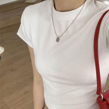 画像をギャラリービューアに読み込む, フレンチ袖日常無地Tシャツコーデしやすい万能トップス