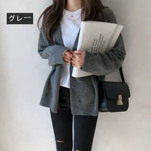 画像をギャラリービューアに読み込む, ニット無地カーディガンリゾートアウターシンプルコーデ