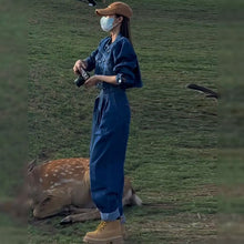 画像をギャラリービューアに読み込む, デニムコートショートタイプ&カジュアルデニムパンツジーンパンツセットアップけだるい風