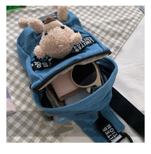画像をギャラリービューアに読み込む, ぬいぐるみ付きキャンバスバッグ
