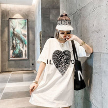 画像をギャラリービューアに読み込む, スパンコール付きデザイン感チュールフリル付きレデイースファッションコーデしやすいTシャツワンピーストップス