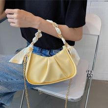 画像をギャラリービューアに読み込む, 3カラースカーフ付きチーンアンダーアームワンショルダーバッグ