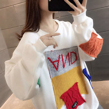 画像をギャラリービューアに読み込む, INS風ファッション裏起毛配色切り替えラウンドネックパーカー