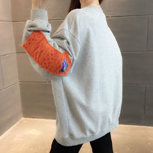 画像をギャラリービューアに読み込む, INS風ファッション裏起毛配色切り替えラウンドネックパーカー