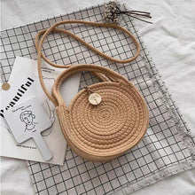 画像をギャラリービューアに読み込む, ストローウーブンバッグ丸バッグショルダーバッグ