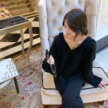 画像をギャラリービューアに読み込む, フード付きニットトップス&Hラインスカートセットアップ