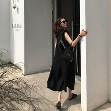 画像をギャラリービューアに読み込む, フリル裾無袖オールインワン無地シンプルジャンプスーツオールインワン