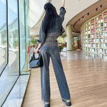 画像をギャラリービューアに読み込む, カッコよいデニムコート&ハイウエストジーンパンセットアップ