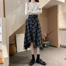 画像をギャラリービューアに読み込む, チェック柄チュール付き不規則スカート