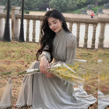 画像をギャラリービューアに読み込む, パフスリープリボンシースルー袖デートワンピース