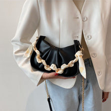 画像をギャラリービューアに読み込む, 3カラースカーフ付きチーンアンダーアームワンショルダーバッグ