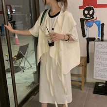 画像をギャラリービューアに読み込む, けだるい風ベスト&半袖カジュアルワンピースセットアップ