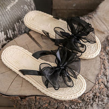 画像をギャラリービューアに読み込む, メッシュ蝶結び飾りサンダルスリッパ夏コーデシューズ