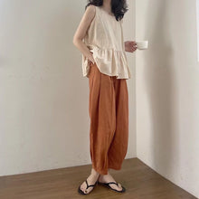 画像をギャラリービューアに読み込む, 3カラー選択ノースリーブフレア裾トップス&カジュアルパンツセットアップ