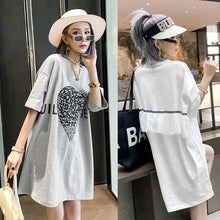 画像をギャラリービューアに読み込む, スパンコール付きデザイン感チュールフリル付きレデイースファッションコーデしやすいTシャツワンピーストップス