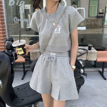 画像をギャラリービューアに読み込む, 半袖Tシャツパーカー&ハイウエストショートパンツセットアップ