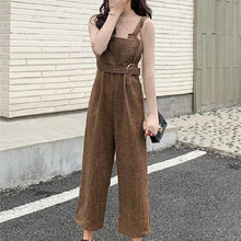 画像をギャラリービューアに読み込む, 無地気質長袖ニットカジュアルコーデしやすいトップス&無地オールインワン·サロペットセットアップ