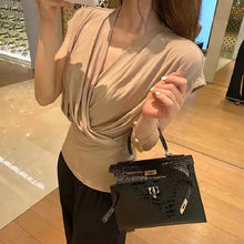 画像をギャラリービューアに読み込む, 優しい雰囲気Vネックカジュアル無袖コーデしやすいシャツ・ブラウストップス