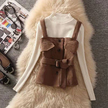 画像をギャラリービューアに読み込む, 無袖ベストアウター&無地ニットセータートップス&無地コーデしやすいスカートセットアップ