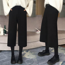 画像をギャラリービューアに読み込む, 秋冬無地カジュアル合わせやすいラシャ着痩せハイウエストパンツ