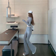 画像をギャラリービューアに読み込む, 美シルエットショートトップス&ハイウエストカジュアルパンツセットアップ