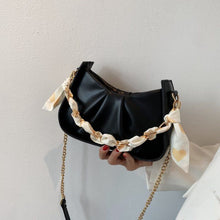 画像をギャラリービューアに読み込む, 3カラースカーフ付きチーンアンダーアームワンショルダーバッグ