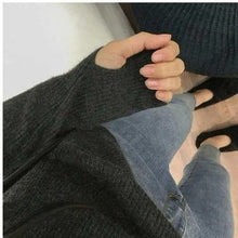 画像をギャラリービューアに読み込む, 【お得】6色ハイネック長袖指穴ありデザインニットトップスストレッチ