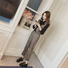 画像をギャラリービューアに読み込む, 韓国風三点セットリボン付きシャツ&合わせやすいベスト&ロングパンツセットアップ