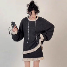 画像をギャラリービューアに読み込む, フリル裾長袖トップス＆ミニスカートセットアップ
