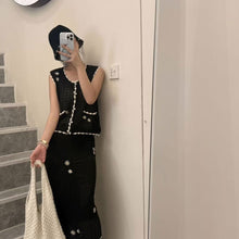 画像をギャラリービューアに読み込む, ニットベストトップス＆ロングスカートセットアップ
