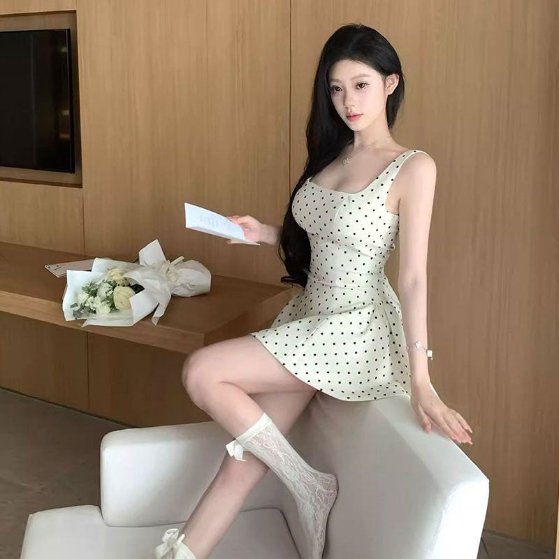 水玉ワンピースデートワンピース甘美ワンピースセクシーワンピース