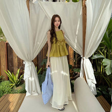 画像をギャラリービューアに読み込む, キャミソール シフォンスカート セットアップ 体型カバー 着痩せ 大人可愛い リゾート
