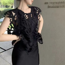 画像をギャラリービューアに読み込む, 透かし彫りトップスコーデしやすい
