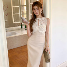 画像をギャラリービューアに読み込む, レースタイトミディワンピース レディース ノースリーブ きれいめ 着痩せ 結婚式 パーティー
