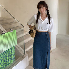 画像をギャラリービューアに読み込む, デニムスリットミディスカート レディース ハイウエスト 着痩せ カジュアル通勤
