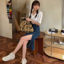 画像をギャラリービューアに読み込む, デニムスリットミディスカート レディース ハイウエスト 着痩せ カジュアル通勤
