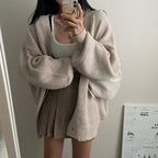 ニットカーディガン ルーズシルエット アウターコーデしやすい