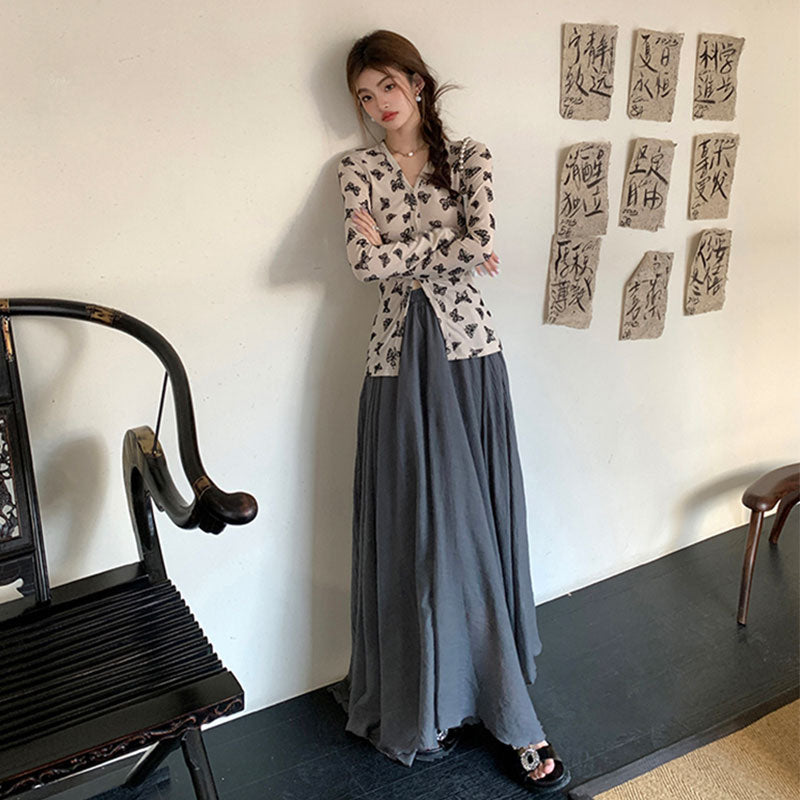ロングスカート ワイドシルエットマキシ丈 大人きれいめボトムス