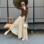 ロングスカート ワイドシルエットマキシ丈 大人きれいめボトムス