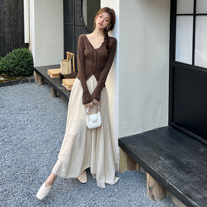ロングスカート ワイドシルエットマキシ丈 大人きれいめボトムス