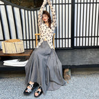 ロングスカート ワイドシルエットマキシ丈 大人きれいめボトムス