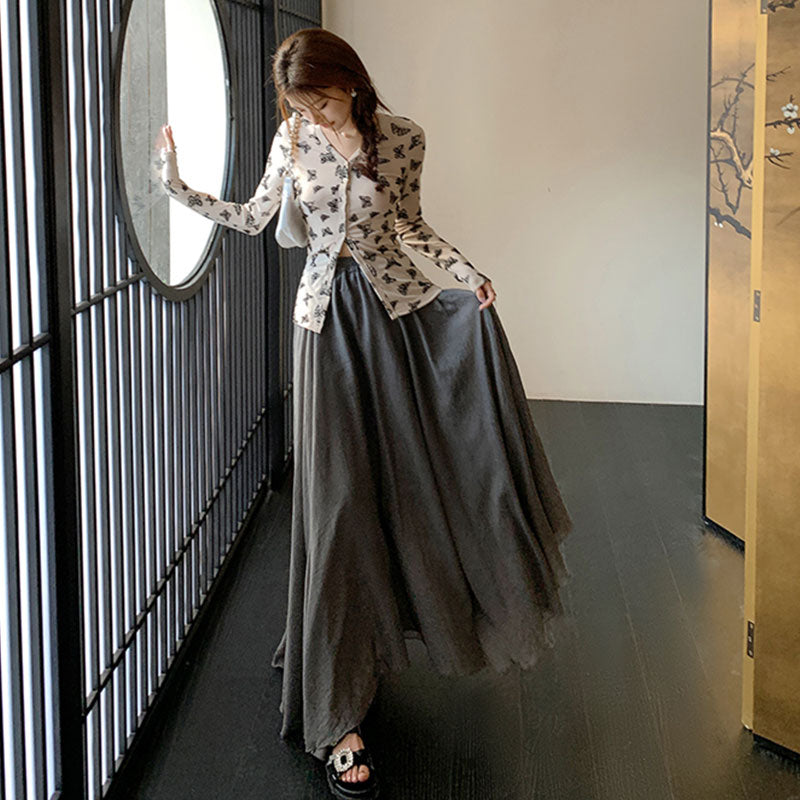 ロングスカート ワイドシルエットマキシ丈 大人きれいめボトムス