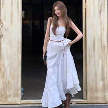 画像をギャラリービューアに読み込む, キャミワンピース ティアードデザイン ベルト付き デート 旅行
